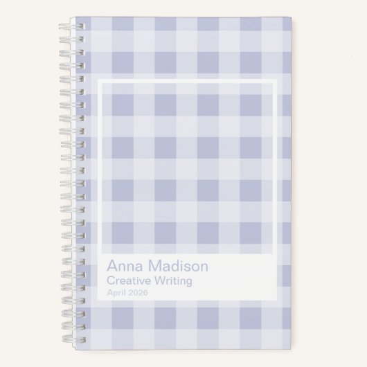 Rustic Periwinkle Gray Transparent Frame Notitieboek (Voorkant)