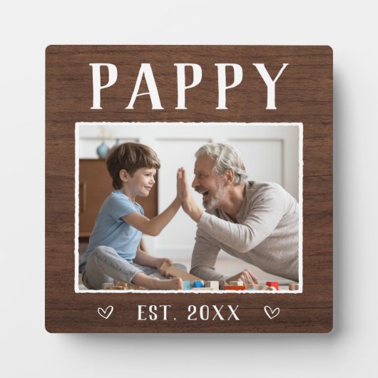Rustic Personal Pappy Grandpa Foto Fotoplaat (Voorkant)