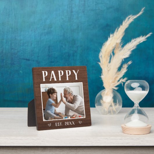 Rustic Personal Pappy Grandpa Foto Fotoplaat (Insitu)
