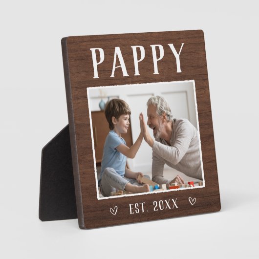 Rustic Personal Pappy Grandpa Foto Fotoplaat (Voorkant)