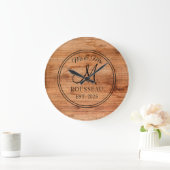 Rustic Personal Wedding Pas getrouwd Monogram Wood Grote Klok (Huis)