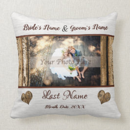 Rustic Personal Wedding Photo Gifts, bruiloft Kussen
