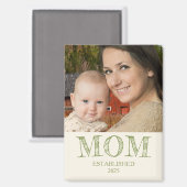 Rustic Personalize Name Year Established Mom Gift Magneet (Voorkant / Achterkant)