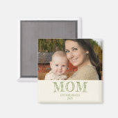 Rustic Personalize Name Year Established Mom Gift Magneet (Voorkant / Achterkant)