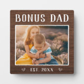 Rustic Personalized Bonus Dad Stepfather Fotoplaat (Voorkant)
