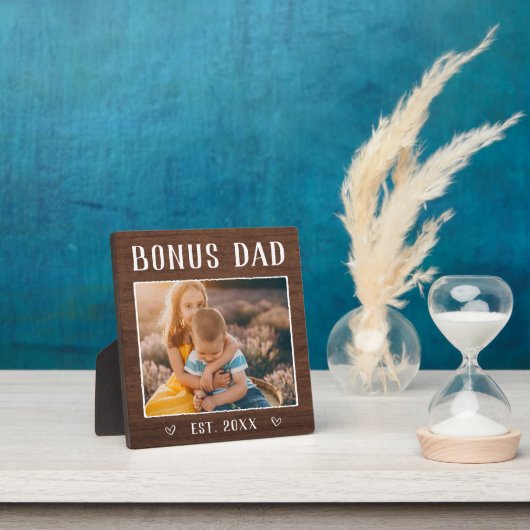 Rustic Personalized Bonus Dad Stepfather Fotoplaat (Insitu)