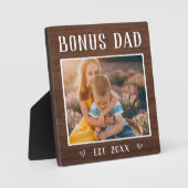 Rustic Personalized Bonus Dad Stepfather Fotoplaat (Voorkant)