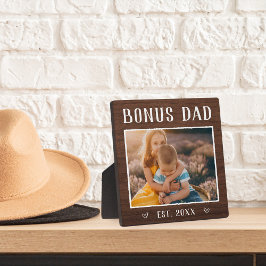 Rustic Personalized Bonus Dad Stepfather Fotoplaat