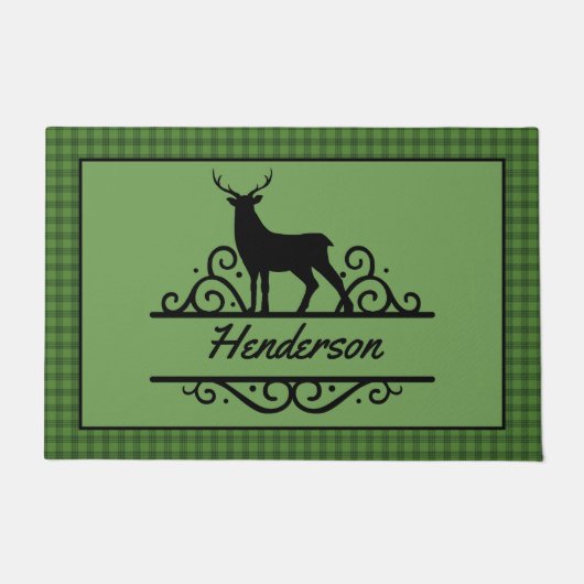 Rustic Personalized Deer Deurmat (Voorkant)