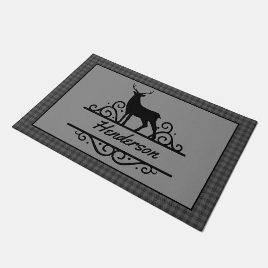 Rustic Personalized Deer Deurmat (Schuin)