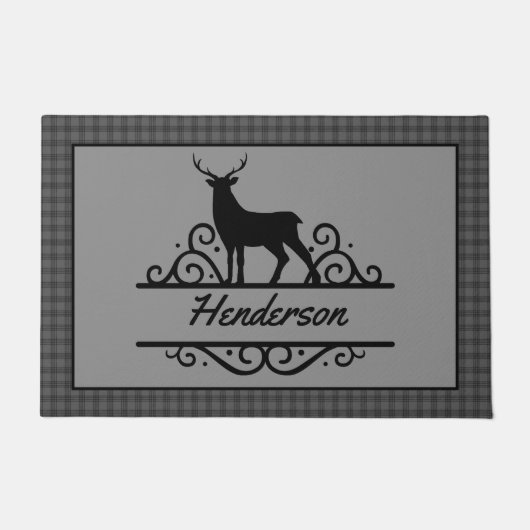 Rustic Personalized Deer Deurmat (Voorkant)