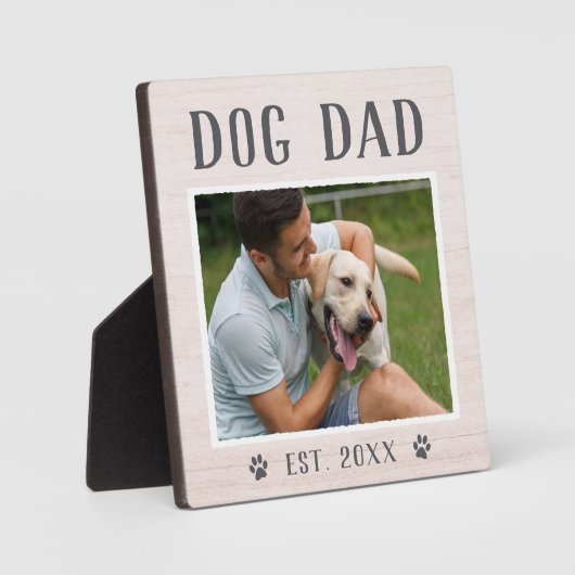 Rustic Personalized Dog Dad Photo Fotoplaat (Voorkant)