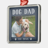 Rustic Personalized Dog Dad Photo Metalen Ornament (Links)