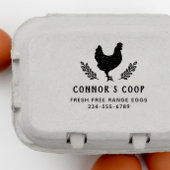 Rustic Personalized Farm Or Chicken Coop Egg Zelfinktende Stempel