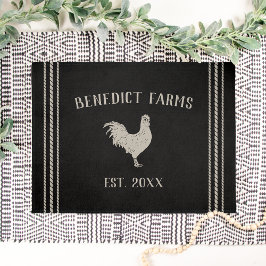 Rustic Personalized Farmhouse Rooster Deurmat