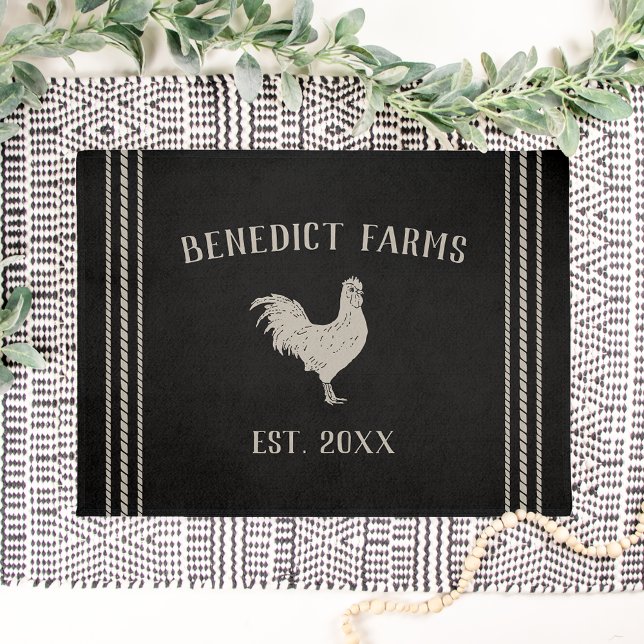 Rustic Personalized Farmhouse Rooster Deurmat (Creator heeft geüpload)