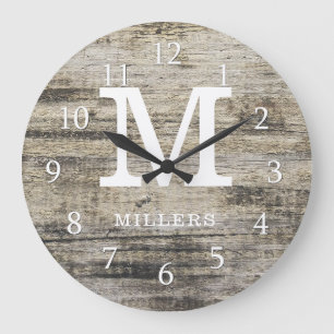 Rustic Personalized Farmhouse Wood Monogram Grote Klok