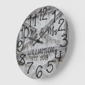 Rustic Personalized Grey Wood Custom Large Clock Grote Klok (Hoek)