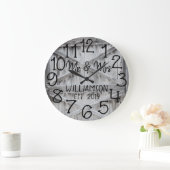 Rustic Personalized Grey Wood Custom Large Clock Grote Klok (Huis)