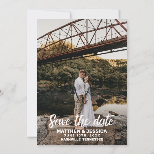 Rustic Personalized Lake Wedding Save the Date (Voorkant)