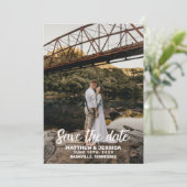 Rustic Personalized Lake Wedding Save the Date (Staand voorkant)