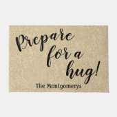 Rustic Personalized Name Fun Prepare for a Hug Deurmat (Voorkant)