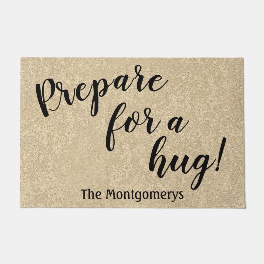 Rustic Personalized Name Fun Prepare for a Hug Deurmat (Voorkant)