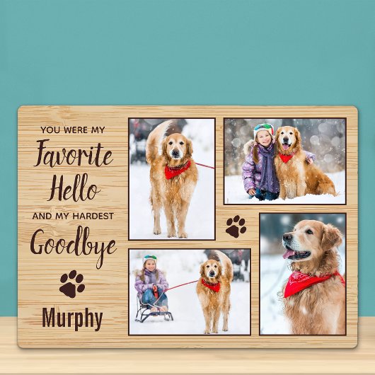 Rustic Personalized Pet Memorial Photo Collage Fotoplaat