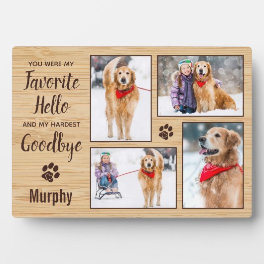 Rustic Personalized Pet Memorial Photo Collage Fotoplaat (voorkant)