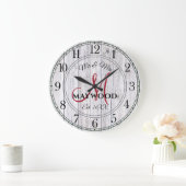 Rustic Personalized Wedding Passen getrouwd Monogr Grote Klok (Huis)