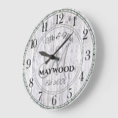 Rustic Personalized Wedding Passen getrouwd Monogr Grote Klok (Hoek)