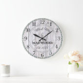 Rustic Personalized Wedding Passen getrouwd Monogr Grote Klok (Huis)