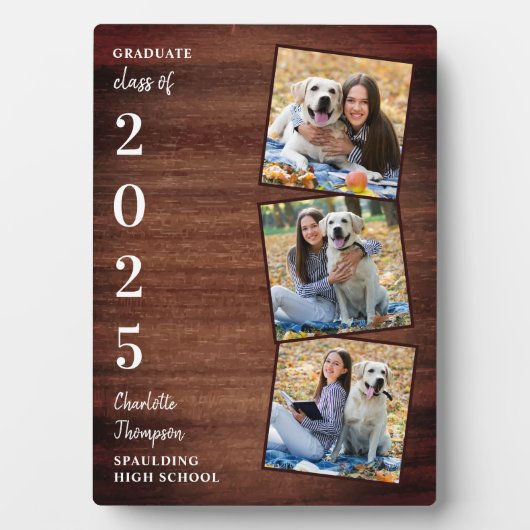 Rustic Persoonlijk Afstuderen Afstuderen Foto Fotoplaat (voorkant)