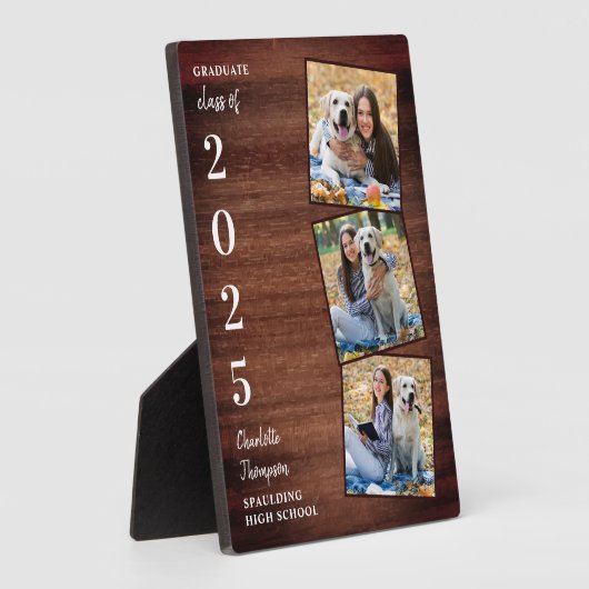 Rustic Persoonlijk Afstuderen Afstuderen Foto Fotoplaat (Zijkant)