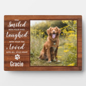 Rustic Persoonlijk Keepasje Dog Pet Memorial Fotoplaat (voorkant)