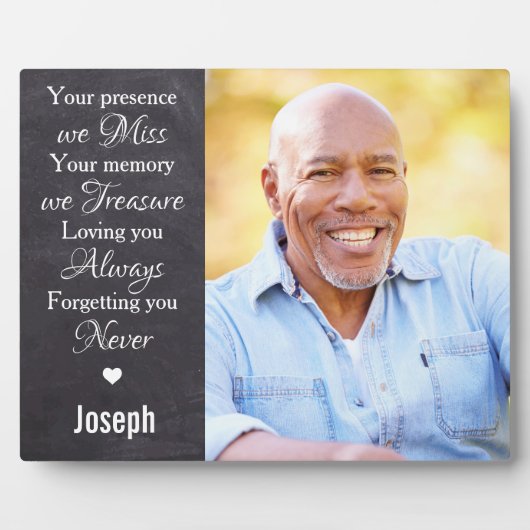 Rustic Persoonlijk Loving Memory Memorial Fotoplaat (Voorkant)