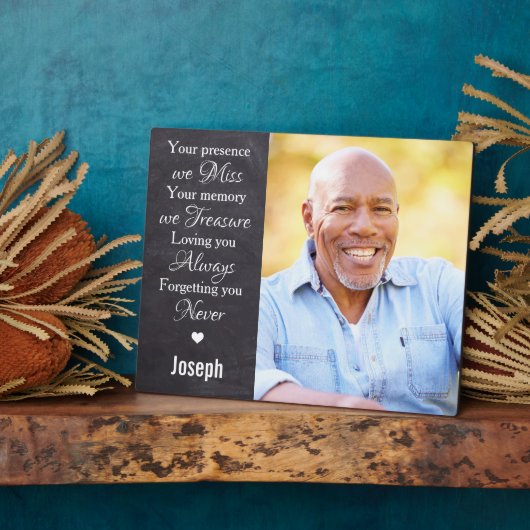 Rustic Persoonlijk Loving Memory Memorial Fotoplaat (Zijkant)
