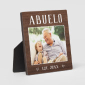 Rustic Persoonlijke foto Abuelo Grandpa Fotoplaat (Voorkant)
