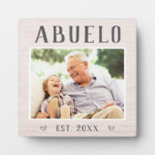 Rustic Persoonlijke foto Abuelo Grandpa Fotoplaat (Voorkant)