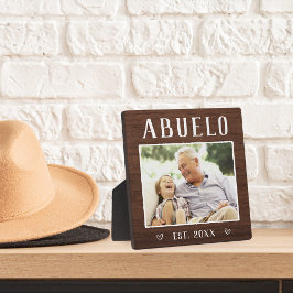 Rustic Persoonlijke foto Abuelo Grandpa Fotoplaat