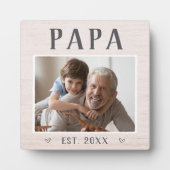 Rustic Persoonlijke foto Papa Grandpa Fotoplaat (Voorkant)