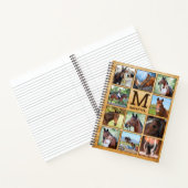 Rustic Persoonlijke foto van Horse Monogram Collag Notitieboek (Binnen)