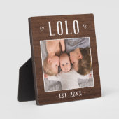 Rustic Persoonlijke foto van Lolo Grandpa Fotoplaat (Voorkant)