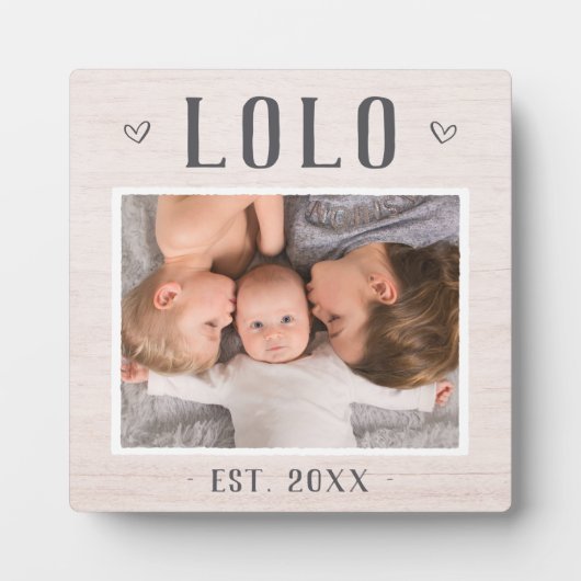 Rustic Persoonlijke foto van Lolo Grandpa Fotoplaat (Voorkant)