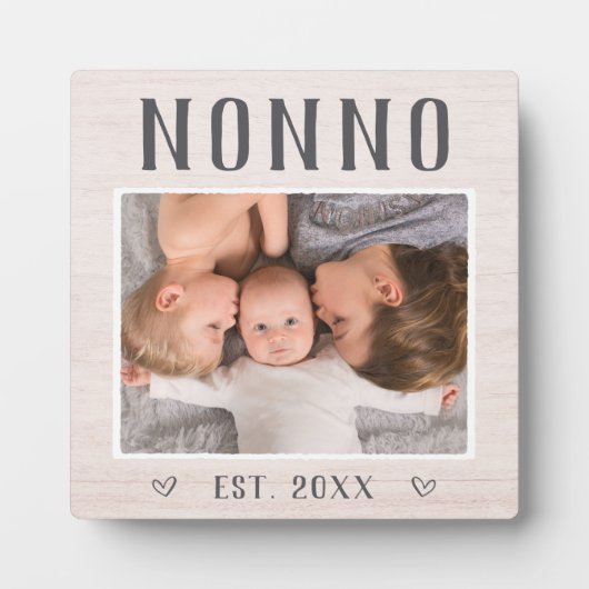Rustic Persoonlijke foto van Nonno Grandpa Fotoplaat (Voorkant)