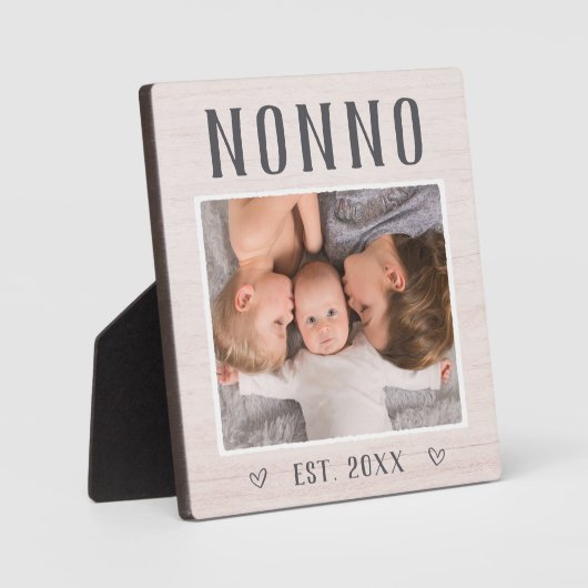 Rustic Persoonlijke foto van Nonno Grandpa Fotoplaat (Voorkant)