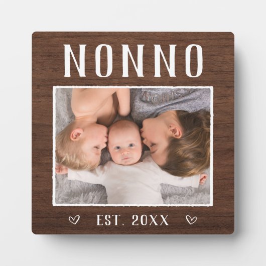 Rustic Persoonlijke foto van Nonno Grandpa Fotoplaat (Voorkant)