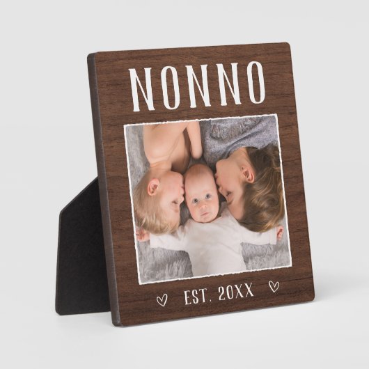 Rustic Persoonlijke foto van Nonno Grandpa Fotoplaat (Voorkant)