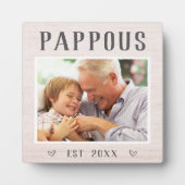 Rustic persoonlijke foto van Pappous Grandpa Fotoplaat (Voorkant)
