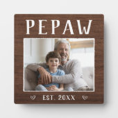 Rustic Persoonlijke foto van Pepaw Grandpa Fotoplaat (Voorkant)